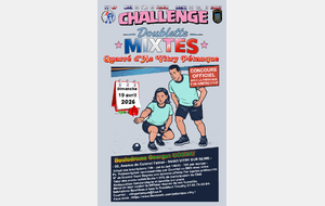 CHALLENGE Doublette Mixte Départemental du Dimanche 19 AVRIL 2026