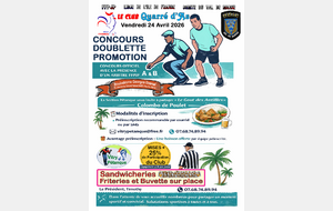 CONCOURS DOUBLETTE PROMOTION Vendredi 24 Avril 2026